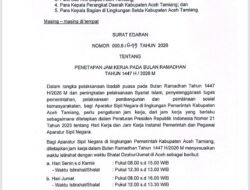 Penyesuaian Jam Kerja ASN Aceh Tamiang Selama Ramadhan 1447 H