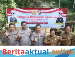 Akses Jalan Warga, Polres Lebak Bangun Jembatan Merah Putih Penghubung Antar Kampung