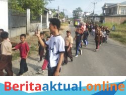Suasana Meriah Dan Ceria SD Negeri No 213 Kaballokan Gelar Jalan Santai Bersama Siswa Sekolah