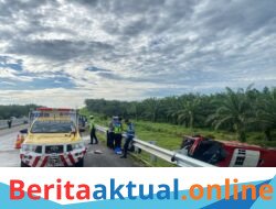 Diduga Ban Lepas di Tol Sergai, Bus Halmahera Hantam Pick Up hingga Terguling: 4 Tewas, 19 Penumpang Luka