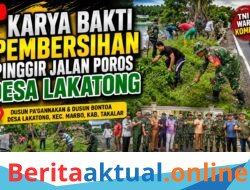 Personel Koramil 1426-05/Marbo dan Warga Lakatong Kompak Bersihkan Jalan Poros Desa