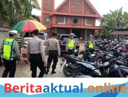 Satlantas Polres Langkat Gelar Patroli Dialogis Gereja, Polri Hadir Jaga Keamanan dan Kenyamanan Jemaat