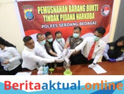 Polres Sergai Musnahkan Barang Bukti Sabu dan Ekstasi Hasil Ungkap Kasus Narkotika