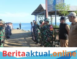 Karya Bakti Peringati HUT Ke-69 Kodam XIV/Hasanuddin, Kodim 1426/Takalar Bersihkan Pesisir Pantai Boddia