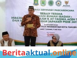 Mewakili Bupati, Plt Sekda Aceh Tamiang Resmikan Program Renovasi Masjid Babul Falah