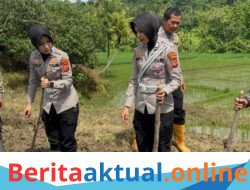 Satlantas Polres Kuningan Bersinergi dengan Dinas Pertanian Pantau Ketahanan Pangan di Desa Cibulan