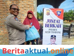 Kapolres Aceh Tamiang Salurkan Bantuan Sembako Lewat Program Jum’at Berkah