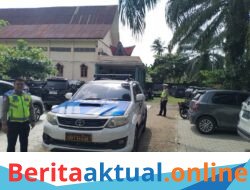 Sat Lantas Polres Langkat Patroli Gereja, Pastikan Ibadah Minggu berlangsung Aman Dan Lancar