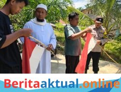 Jelang HUT ke-81 RI, Bhabinkamtibmas Polsek Kejuruan Muda Ajak Masyarakat Berkibarkan Bendera Merah Putih   