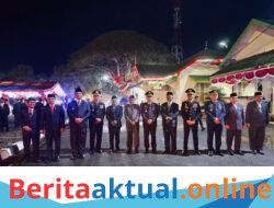 Kapolres Aceh Tamiang Bersama PJU Ikuti Upacara Taptu dan Pawai Obor HUT ke-81 Kemerdekaan RI