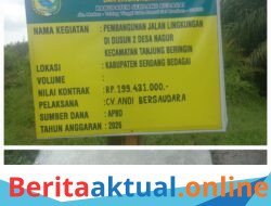 Jalan Rp199 Juta Baru Dibangun Sudah Retak, Kadis Perkim Sergai Diam Seribu Bahasa