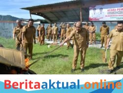Sekda Bener Meriah Riswandika Putra,S.STP., M. AP Bersama Instansi Terkait Musnahkan Barang Milik Daerah 
