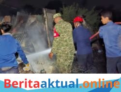 Gerak Cepat Babinsa Koramil 1426-04/Galesong Bersama Damkar dan Warga Padamkan Kebakaran Rumah di Kampung Beru
